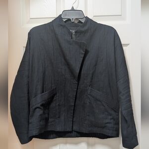Maria Cornejo open Drape jacket Navy Blue Cotton Gauze Size 6
